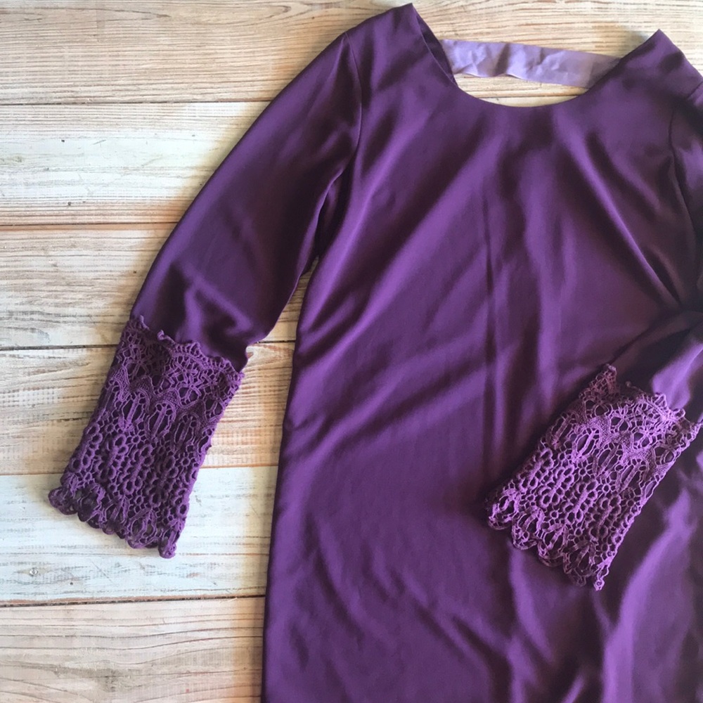 Long sleeve purple dress